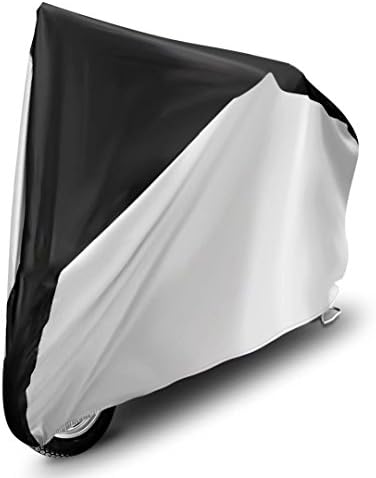 Toudorp Waterproof Bike Cover Universal Ourdoor Protection for Mountain Bicycles, Road Bikes, Racing Cycle and Fat tire Bikes with Metal Anti-theft Lock Holes (L, Gray and Black)
