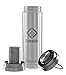 Sendida Portable Glass Water Bottle Flasks Double Walled Insulated Glass Thermoses Flasks, Thermal Carafes, with Stainless Steel Twist Off Lids, Tea Infuser and Handle for Sports