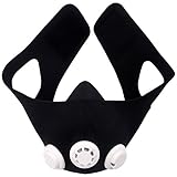Hypoxic Mask - Workout Mask, Running Mask -Regulates Oxygen Intake - Resistance Exercise - Breathing Mask -Train Your Breathing Patterns (Black, Medium)