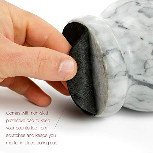 Gramercy Kitchen Co. Mortar and Pestle (Marble - Grey & White)