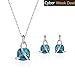 JUST N1 Woman Fashion Water Droplets Crystal Short Paragraph Clavicle Necklace Earrings Set Christmas gift