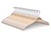 JS HANGER Lightweight Non Slip Wooden Hangers - 30 Pack Heavy Duty Wood Coat Hangers with Soft Stripes for Camisole, Jacket, Dress Clothes, Sweater, Natural Finish