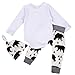 MIOIM 3pcs Baby Boys Girls Letter Romper Bear Pants Knotted Hat Coming Home Outfits