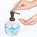 mDesign Round Glass Refillable Liquid Soap Dispenser Pump Bottle for Bathroom Vanity Countertop, Kitchen Sink - Holds Hand Soap, Dish Soap, Hand Sanitizer, Essential Oils - 2 Pack - Clear/Bronze