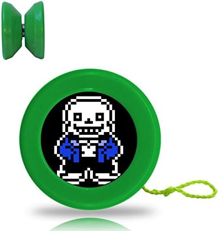 Undertale Logo San Pixel Responsive YoYo King with Ball Bearing Axle and Extra String Green