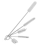 5 Pcs Stainless Steel White Bristle Aquarium Tank
