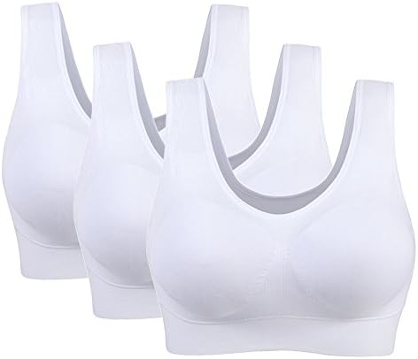 Women Seamless Bra 2/3/6 Pack Wireless Sports Bra Removable Pads Plus Size Yoga Tops