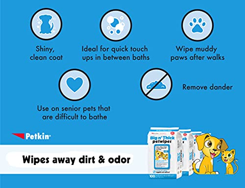 Petkin Petwipes – Big 'n Thick Extra Large Pet Wipes for Dogs and Cats – Cleans Face, Ears, Body and Eye Area – Super… - Image 8