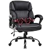 BESTOFFICE FURNITURE 400lbs Wide Seat Ergonomic Desk Massage Computer Lumbar Support Armrest Swivel Rolling Executive PU…