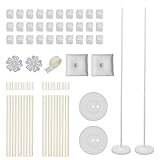 2 Set Balloon Column Kit Base Stand and Pole 61 inch Height [2018 UPGRADE] + 30Pcs Balloon Rings, Balloon Tower Decoration for Birthday Party Wedding Party Event Decorations