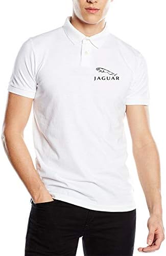 UESEU Custom Jaguar Logo Short Sleeve Classic Athletic Polo Shirt T-Shirt for Man,White