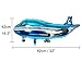 bouti1583 Airplane Helicopter Plane Shaped Foil Balloon 32 Inch, Pack of 3 Party Children Birthday Kids Favor Cartoon Decorations (Blue & Red)