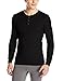 Fruit of the Loom Men's Classic Midweight Waffle Thermal Henley Top, Black Soot, X-Large