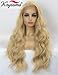 K'ryssma Blonde Lace Front Wig Long Wavy Synthetic Wigs for Women #613 Mixed Light Blonde Lace Wig 24 inches Heat Resistant