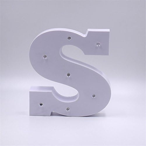Home Decor Plastic Led Letters Lights Alphabet Sign Height 6 inch For Festival Decorative Letter Party Wedding Outdoor Indoor Wall Decoration Letter A to Z (S)