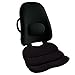 Obus Forme Combo Ergonomic Orthopedic Low Back Backrest and Contoured Seat Cushion - Back/Stress Pain Relieve -Black
