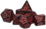 Q-Workshop STRI06 Tribal Dice Black Red Dice Set 7