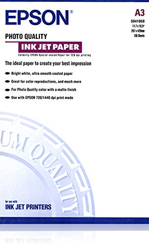 Epson Papier für Tintenstrahldrucker in Foto-Qualität matt beschichtet A3 297 x 420 mm 102 g/m² 100 Blatt