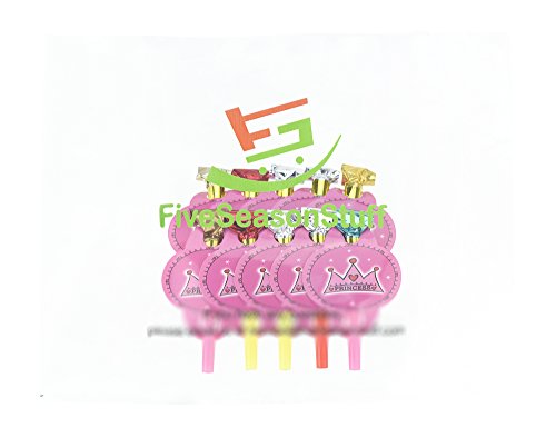 FiveSeasonStuff 20 Pcs 5.1'' (13cm) Birthday Party Musical Blowouts (Princess)/Blowers/Noisemakers/Whistles, Assorted Colour, Birthday Party Favors Supplies - Thumbnail 7