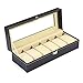 Tonando Watch Box for Men,6 Slot Watch Display Case Organizer Jewelry Storage Black