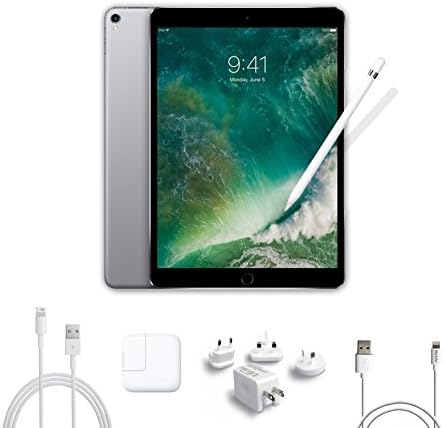 2017 New IPad Pro Bundle (4 Items): Apple 10.5 inch iPad Pro with Wi-Fi 256 GB Space Gray, Apple Pencil, Mytrix USB Apple Lightning Cable and All-in-One Travel USB Charger