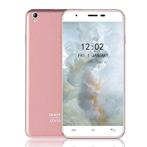 OUKITEL U7 Max Smartphone 3G  MTK6580A Quad Core 1.0GHz 2.5D 5,5 pulgada HD 1280 * 720 pixel Pantalla de Android 6.0 Marshmallow ROM 1 GB de RAM + 8GB + 8MP 2MP dual ultra-delgada cámara de WiFi GPS ?Oro rosa)