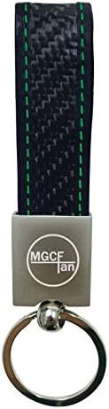Real Carbon Fiber Keychain Elegant, MGCFTan Timeless,Key chain Green