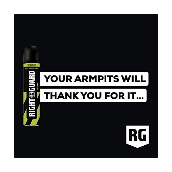 Right Guard Mens Deodorant, Total Defence 5 Fresh Anti-Perspirant Spray, Multipack 6 x 250 ml