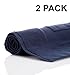 COTTON CRAFT Bath Tub Mats - 2 Pack 100% Cotton Ultra Absorbent Low Lint Plush Heavyweight 1000 GSM Luxury Hotel Spa Shower Bathroom Towel Rug Step Out Floor Mat -Not a Bathroom Rug - 21x34- Navy Blue