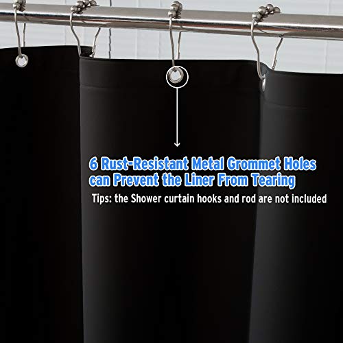 3 Amazer+Waterproof+Bathroom+Curtains+Odor+Black