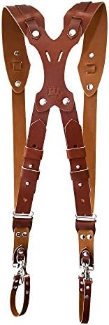 RL Handcrafts Clydesdale Pro - Dual DSLR Camera Leather Harness (Tan, Large)