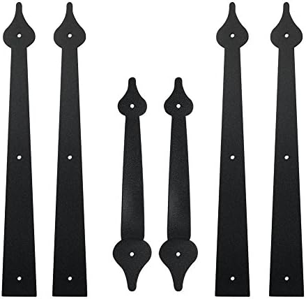 COLIBROX Decorative Garage Door Carriage Accents, 2 House Handles and 4 House Hinges Decor Kit Screw Mounted