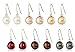Amazon Collection Sterling Silver Set of Six Multicolored 7-8mm Freshwater Cultured Pearl Dangle Earrings