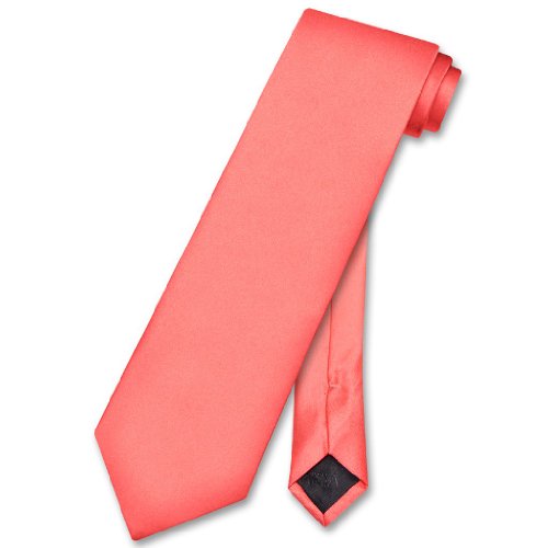 Vesuvio Napoli NeckTie Solid CORAL PINK Color Men's Neck Tie