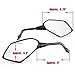 Atpmtas® Pair of Black Motorcycle Rear View Mirrors with 10mm Clockwise Threaded Mounting Bolt