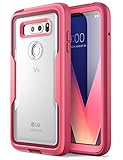 i-Blason LG V30 Case, [Heavy Duty Protection] [Clear Back] [Magma Series] Shock Reduction/Full Body Bumper Case with Built-in Screen Protector for LG V30/ V30 Plus /V30S 2017 (Pink)