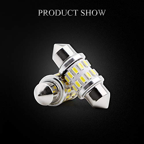 EverBrightt 2-Pack Cool White 31MM 3014 24SMD LED Festoon Light Lamp for Map Light Dome Light Trunk Light Plate Light