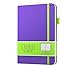 A5 Bullet Dotted Journal Notebook by STM | Thick Bleedproof 160gsm Paper, 150 Pages | Lay Flat Vegan Leather Hardcover | 2 Bookmarks, Printed Page numbers | Black Pen | 5.75 x 8.5 in | Purple