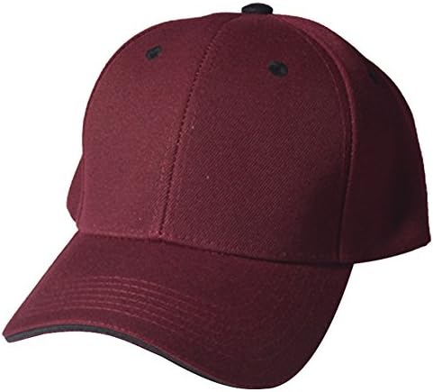 Baseball Cap for Men and Women | Cool Sporting Hat with Adjustable Velcro Backclosure|Top Quality, Burgundy/Black