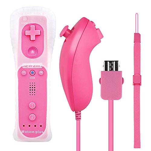 2 in 1 WII Remote Nunchuck Controller,Prous XW13 WII motion plus Remote For Nintendo Wii-Pink 2 in 1 WII Remote Nunchuck Controller,Prous XW13 WII motion plus Remote For Nintendo Wii-Pink