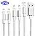 TUUBEE 5Pack[3/3/6/6/10FT] Nylon Braided Cell-Phone Charging Cable USB Fast Charging & Syncing Long Cord,iPhone Charger Compatible iPhone XS/Max/XR/X/8/8P/7/7P/6/iPad/iPod (Silver)
