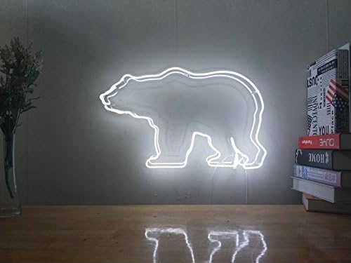 Polar Bear Sea Bear Real Glass Neon Sign For Bedroom Garage Bar Man Cave Room Home Decor Handmade Artwork Visual Art Dimmable Wall Lighting Includes Dimmer