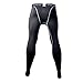 Xtextile Sports Compression Running Leggings Gym Exercise Elastic Tight Pants Leggings for Men Male (L)