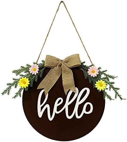 Hooami リース イースター 玄関リース Hello 花輪 店舗 壁掛け パーティー 庭園 飾り フラワーギフト ドアチャーム