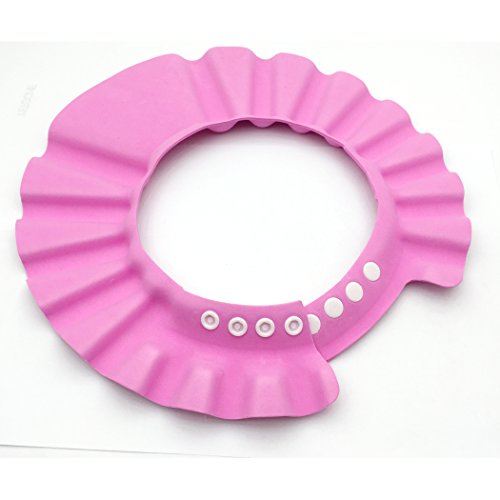 YETOOME Baby Bath Visor and Shower Cap - Safe Shampoo Shower Bathing Protection Bath Cap Soft Adjustable Visor Hat for Children Toddler Baby Kids (Pink)