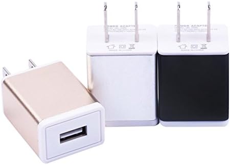 USB Wall Charger, Weiup [3-Pack] 1.0 A 1-Port USB Home Travel Plug Power Adapter For iPhone 8/8 Plus, iPhone X, iPhone 7/7 Plus 6/6s 6/6s plus 5S, Samsung S8 S7 S6 S5, HTC, LG , Black Gold Silver