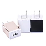 Wall Charger, Weiup [3-Pack] 1.0AMP 1-Port USB Wall Charger Home Travel Plug Power Adapter For iPhone 7/7 Plus 6/6s 6/6s plus 5S 5 4S, Samsung S7 S6 S5 S4 S3, HTC, LG and USB Devices(Three Color)