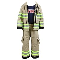 Personalized Firefighter Toddler 3pc Tan Outfit (5/6)