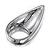 LeLuv 1.75 Inch Cock Ring Teardrop Chrome Metal Clit Perenium Massager