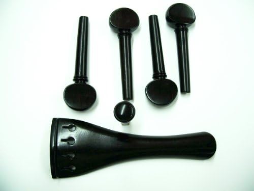 A Viola Set of Polished Ebony Parts:4 French Style Pegs and End Pin 135mm Tailpiece VWWS